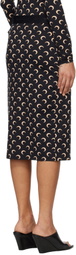 Marine Serre Black Moon Printed Jersey Midi Skirt