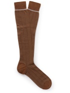 Ermenegildo Zegna - Jacquard-Knit Cotton-Blend Socks