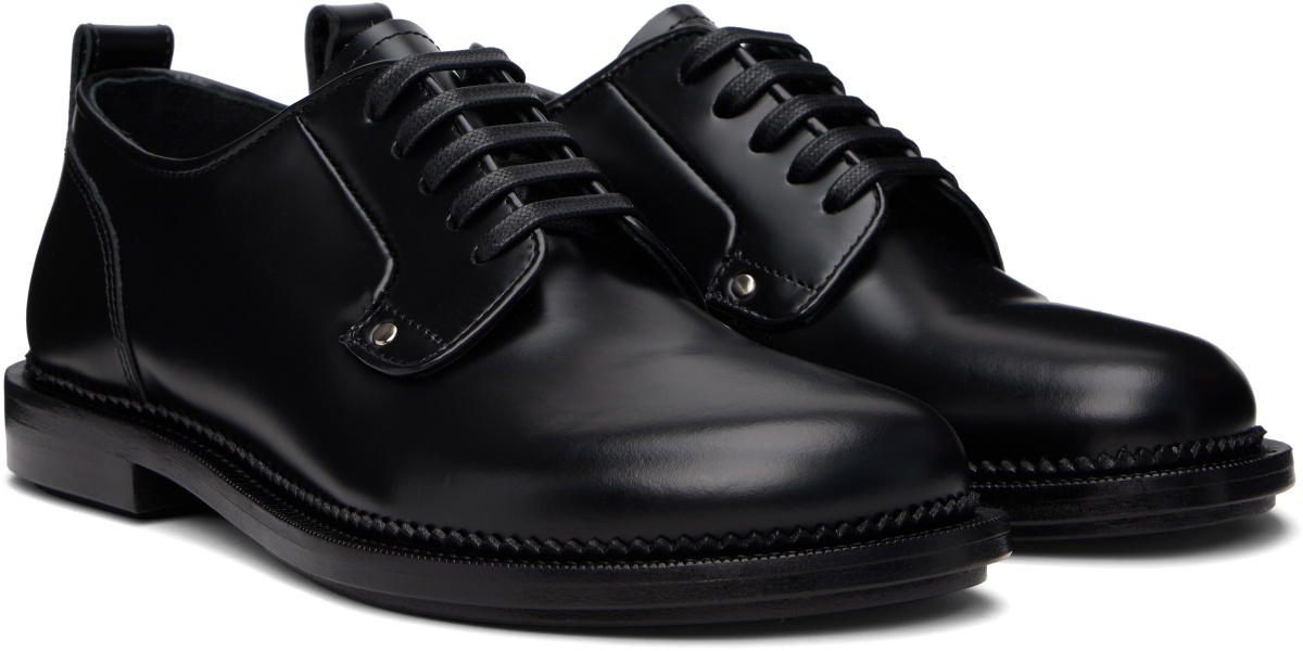 AMI Paris Black Leather Anatomical Toe Derbys