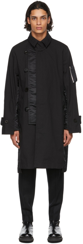 Photo: Sacai Black Cotton Oxford Coat