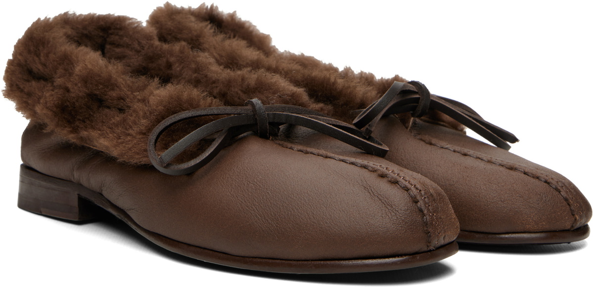 HEREU Brown Tilla Shearling Loafers