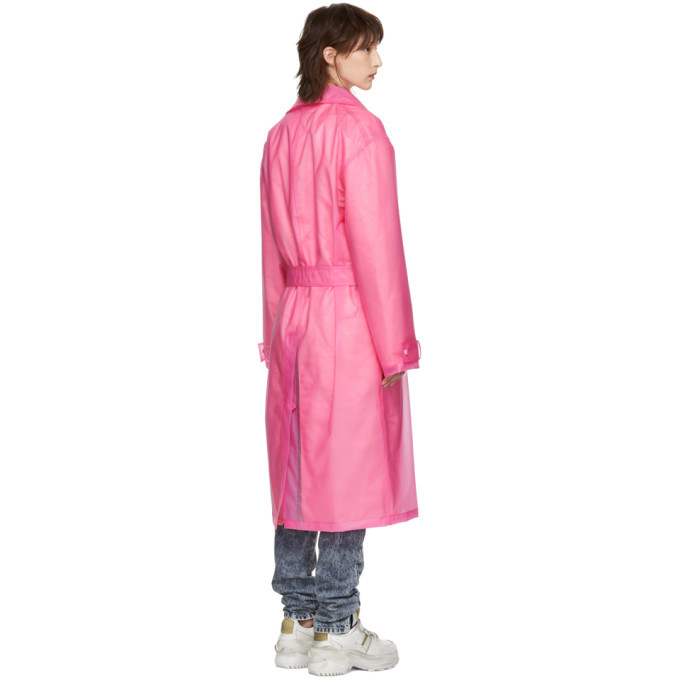 Martine Rose Pink Frosted Rain Mac Trench Coat Martine Rose