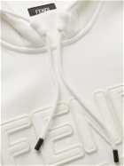 Fendi - Logo-Appliquéd Cotton-Blend Jersey Hoodie - White
