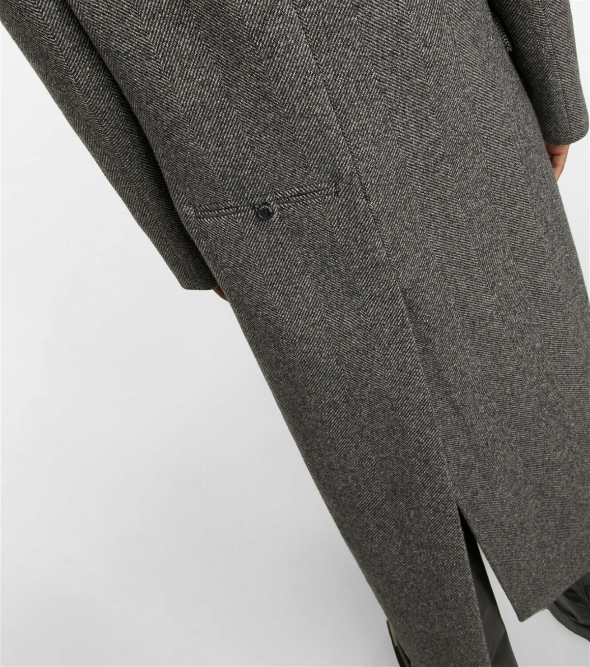 The Mannei Greenock herringbone wool-blend coat