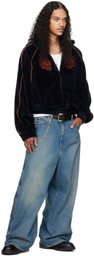 LU'U DAN Black Supa Sleaze Track Jacket