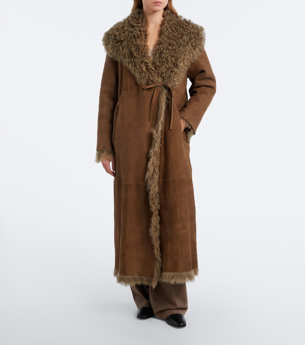 Ralph Lauren Collection Justyn reversible suede and shearling coat