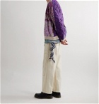 KAPITAL - Bandana-Print Fleece-Back Cotton-Jersey and Quilted Shell Sweatshirt - Purple
