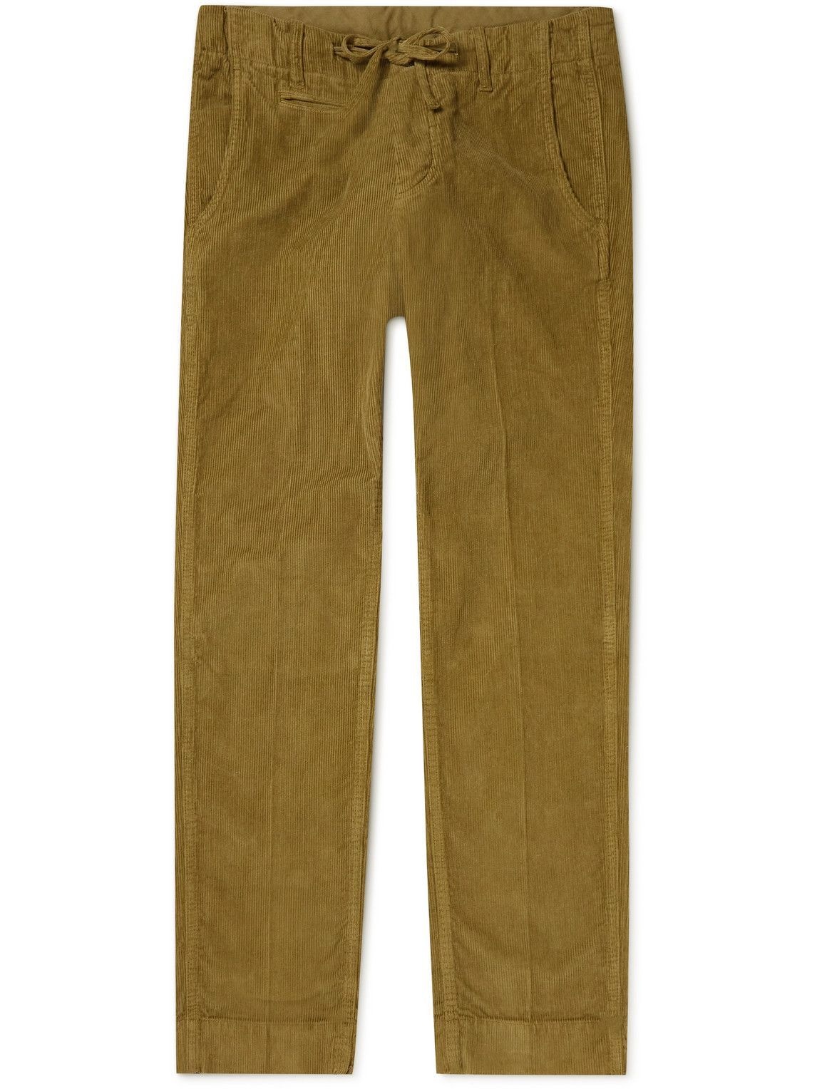 Photo: MAN 1924 - Tomi Straight-Leg Cotton-Corduroy Drawstring Trousers - Neutrals
