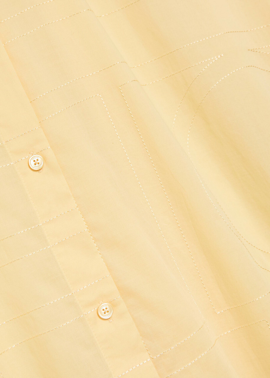 Toteme Logo-monogrammed Cotton-blend Shirt Yellow