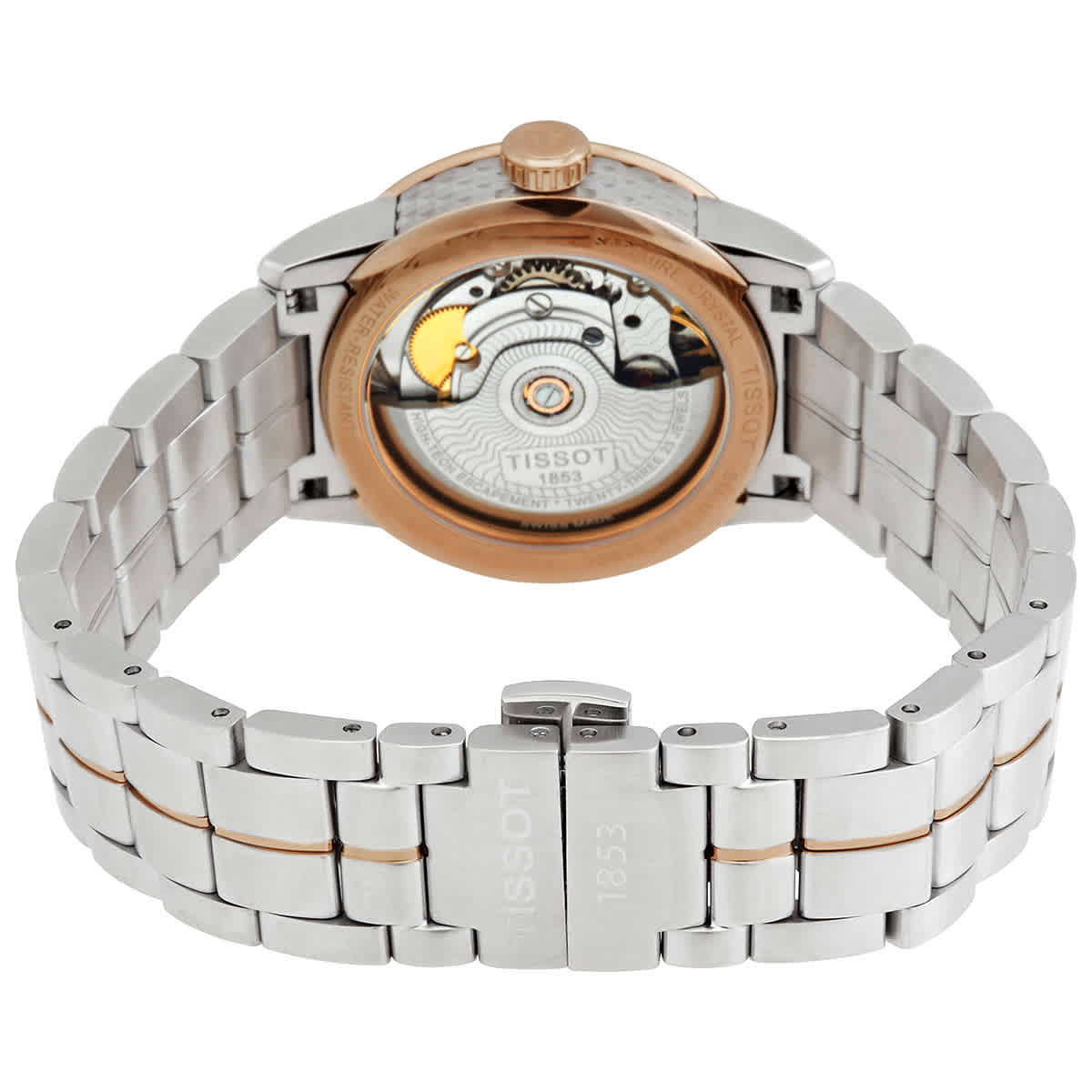 Tissot Luxury Automatic Diamond White Mother of Pearl Dial 