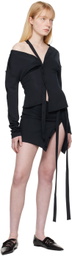 Jade Cropper Navy Strap Shirt