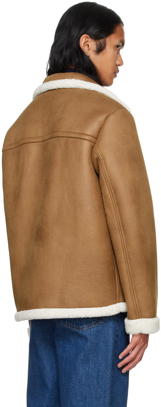 A.P.C. Tan Fin Faux-Shearling Jacket