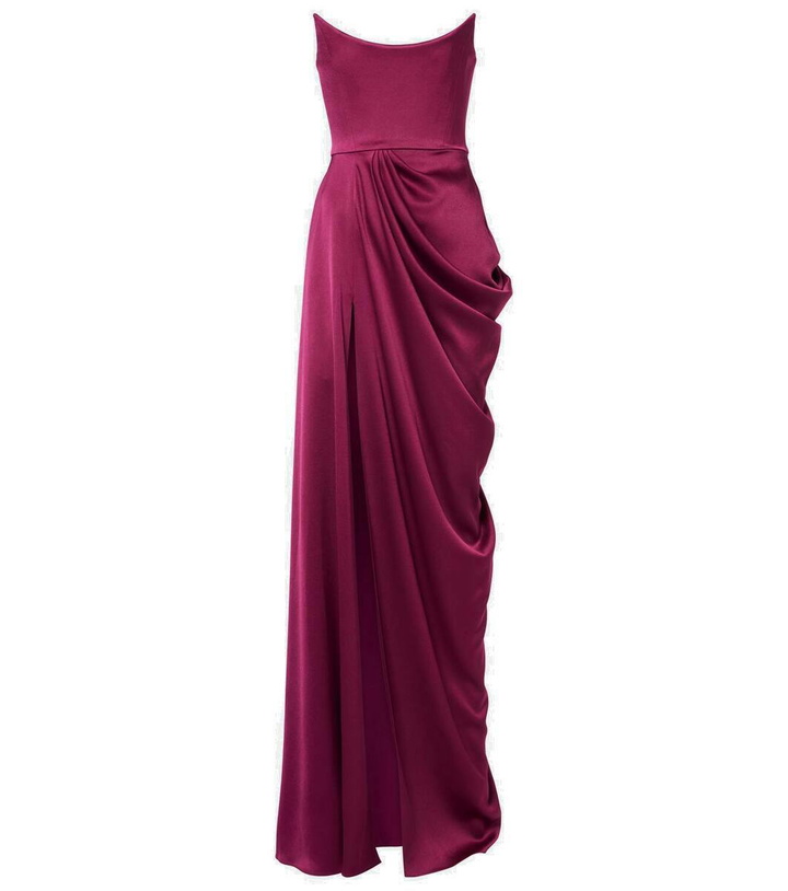 Photo: Alex Perry Draped satin crêpe bustier gown