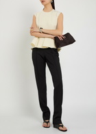 Another Tomorrow Slim-leg Stretch-wool Trousers Black