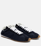 Miu Miu Plume suede-trimmed sneakers