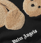 Palm Angels - Appliquéd Fleece-Back Cotton-Jersey Hoodie - Black