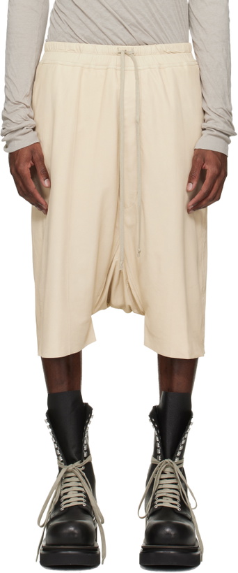 Photo: Rick Owens Beige Temple Rick S Pods Leather Shorts