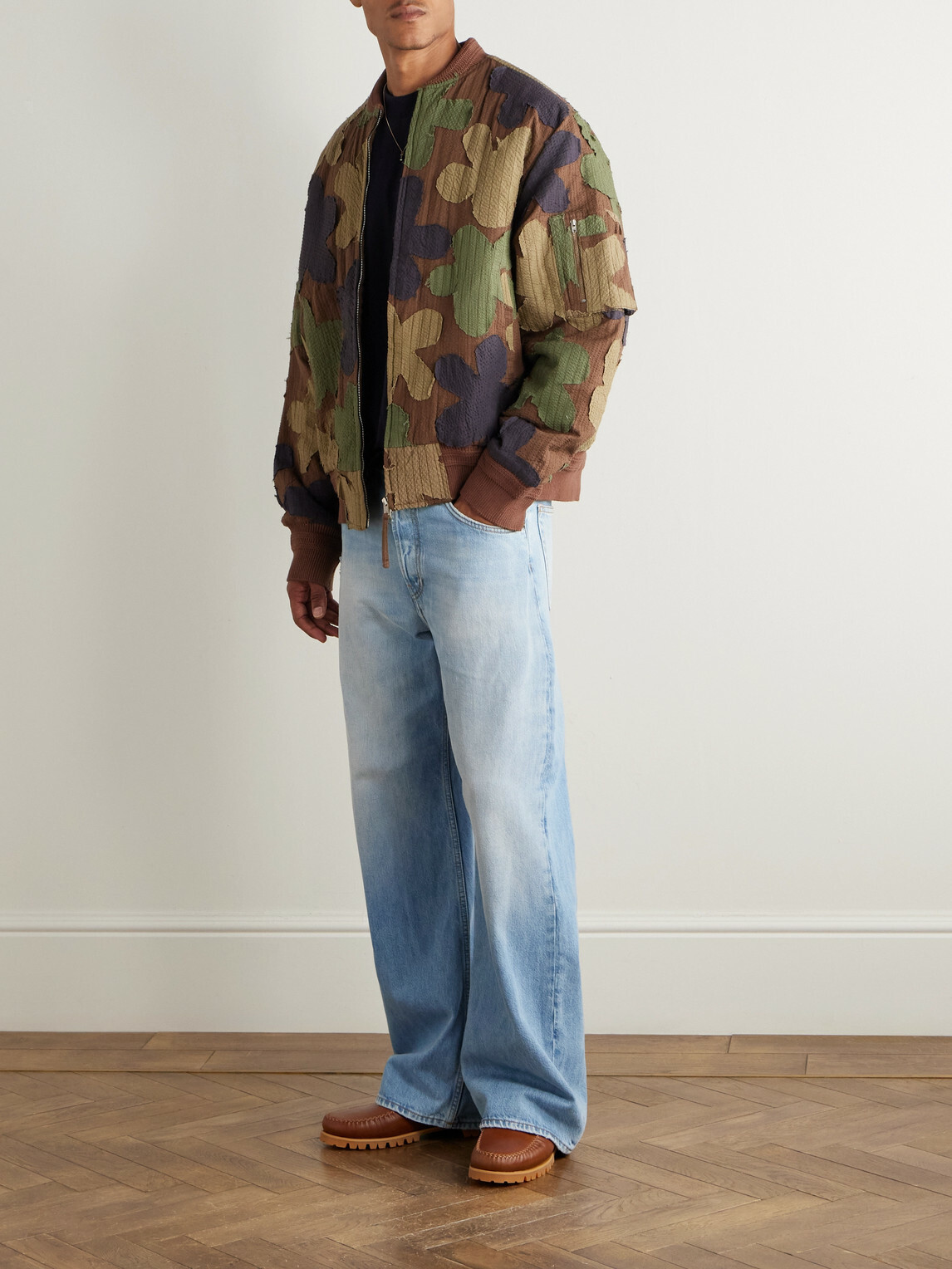 Kardo - Max Embroidered Appliquéd Cotton-Seersucker Bomber Jacket - Green
