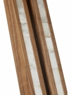 Lorenzi Milano - Leather and Mother-of-Pearl Trimmed Wood and Brass Wardrobe Valet