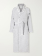 Brunello Cucinelli - Logo-Embroidered Cotton-Terry Bathrobe - Gray