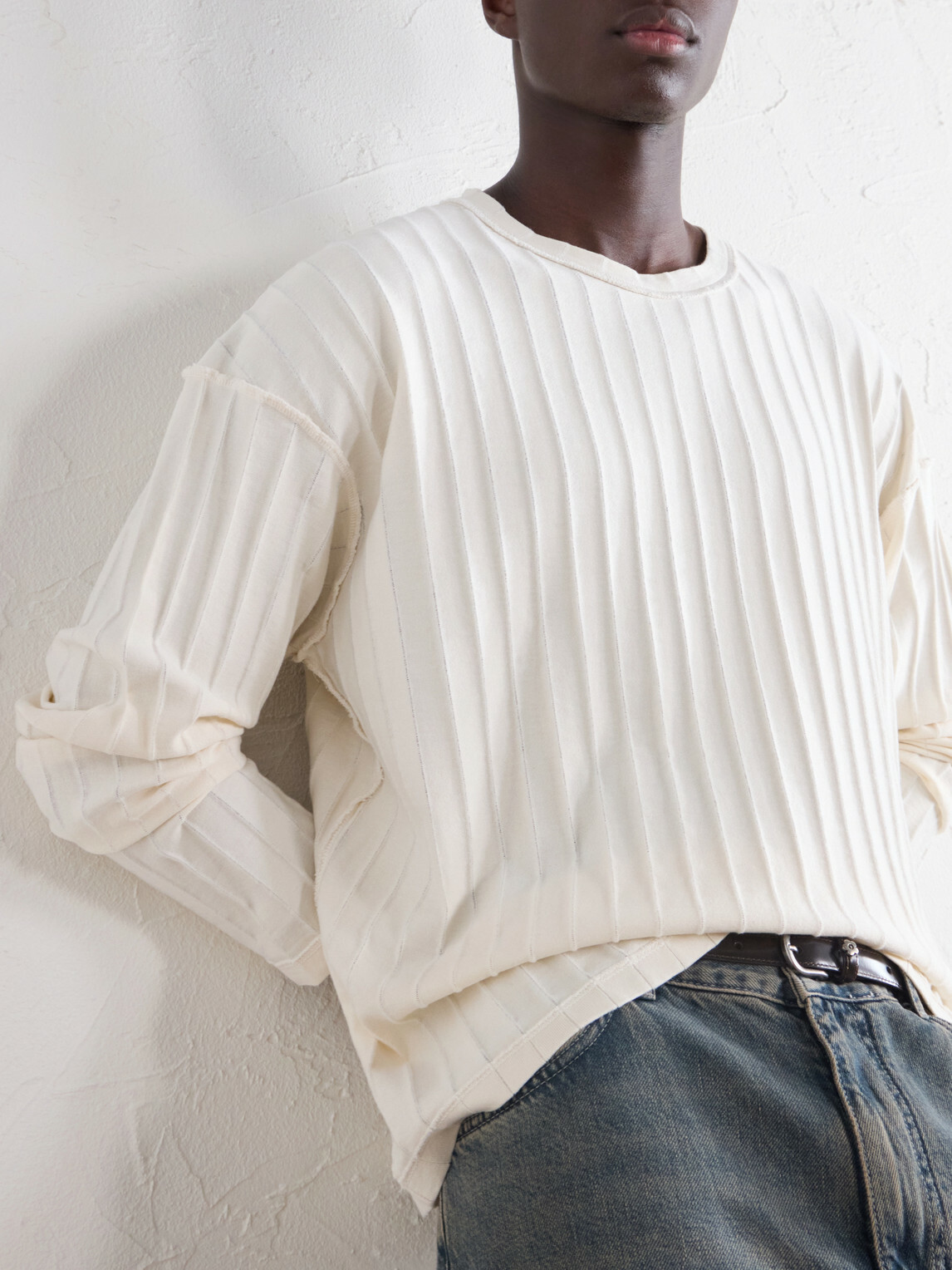 mfpen - Ribbed Cotton-Jersey T-Shirt - Neutrals