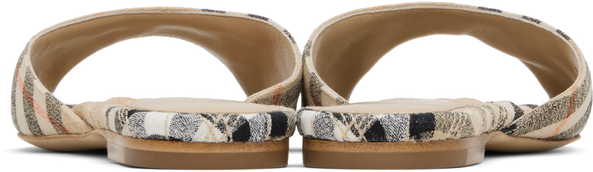 Burberry Beige Check Mews Sandals
