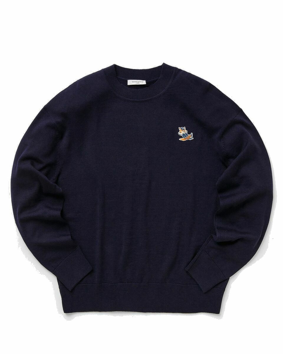 Photo: Maison Kitsune Dressed Fox Patch Relaxed Jumper Blue - Mens - Pullovers