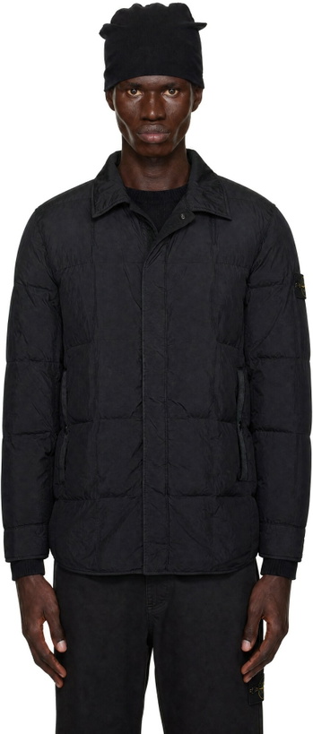 Photo: Stone Island Black 4100033 Micro Twill Down Jacket