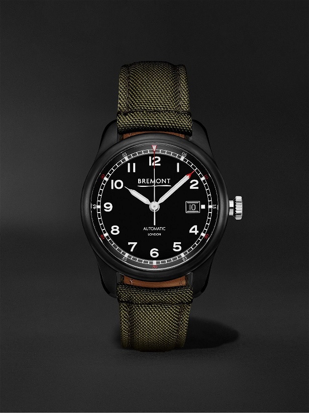Photo: Bremont - Airco Mach 1 Jet Automatic 40mm Stainless Steel and Khaki Sailcloth Watch