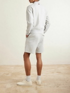 Thom Browne - Straight-Leg Logo-Appliquéd Striped Cotton-Piqué Drawstring Shorts - Gray