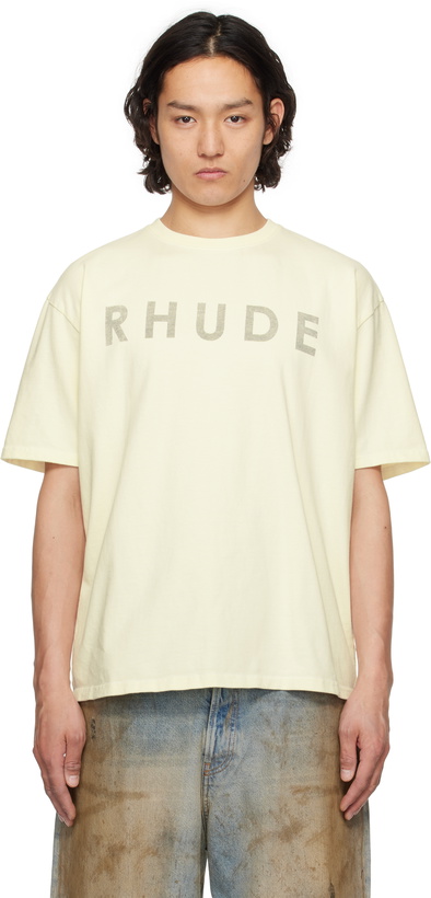 Photo: Rhude Off-White Distressed Logo T-shirt