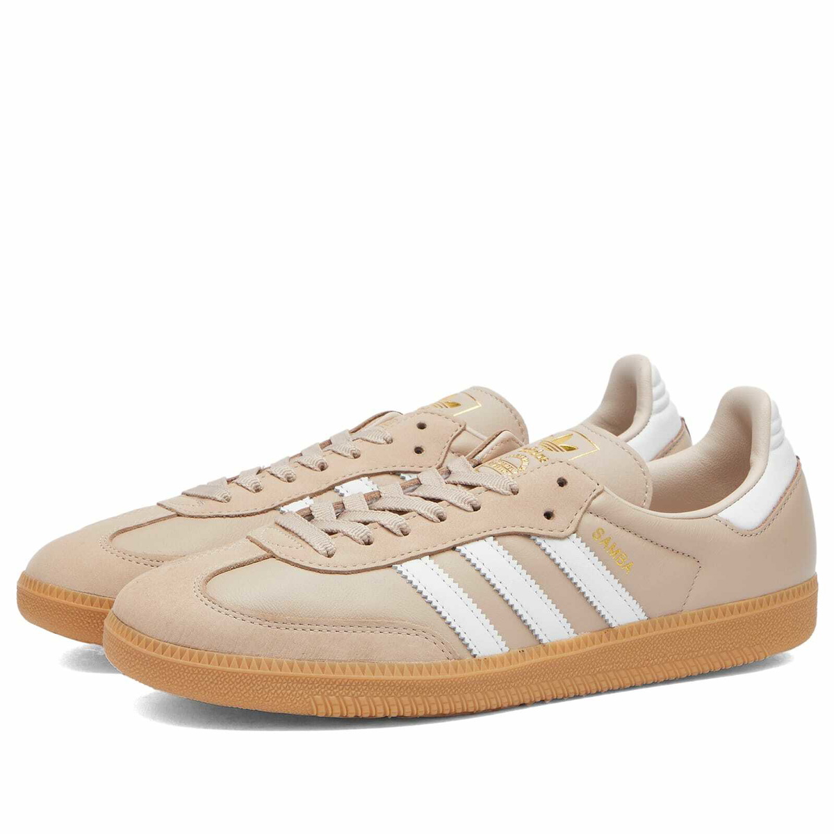 Adidas Samba OG W Sneaker in Taupe/White/Gold adidas