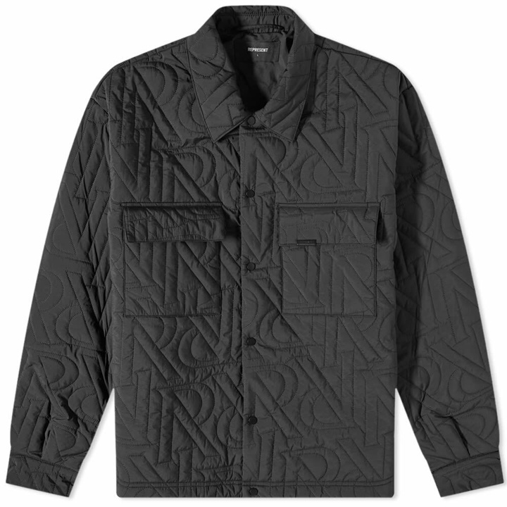 Photo: Represent Men's Initial Quilted Overshirt in Black