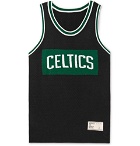 The Elder Statesman - NBA Celtics Intarsia Cashmere and Silk-Blend Tank Top - Black