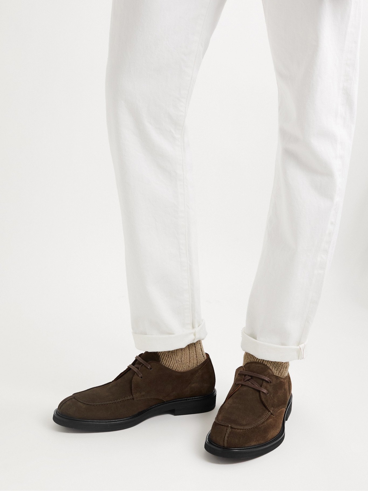 MR P. - Andrew Split-Toe Suede Derby Shoes - Green Mr P display picture 3