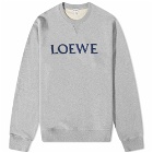 Loewe Men's Embroidered Crew Sweat in Grey Melange