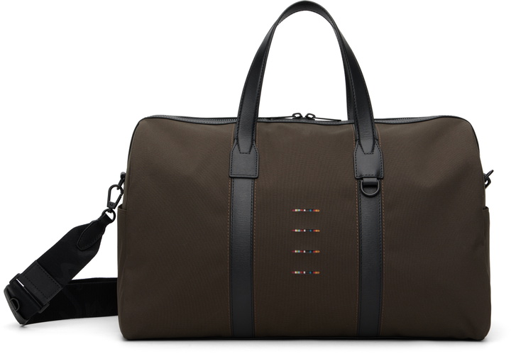 Photo: Paul Smith Khaki Cordura Laser 'Signature Stripe' Duffle Bag