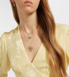 Ileana Makri 18kt gold necklace with diamonds and tsavorites