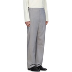 Lemaire Grey Poplin Pleated Drawstring Trousers