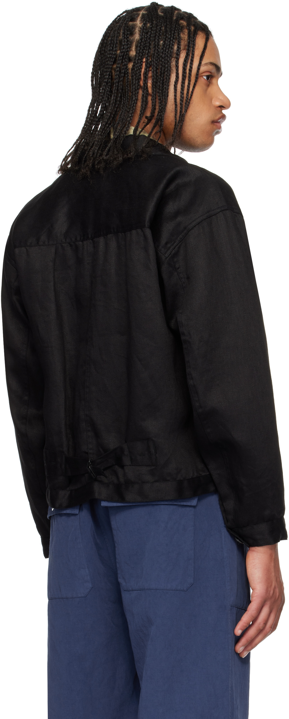 Black Linen Tracker Jacket by KAPTAIN SUNSHINE on Sale