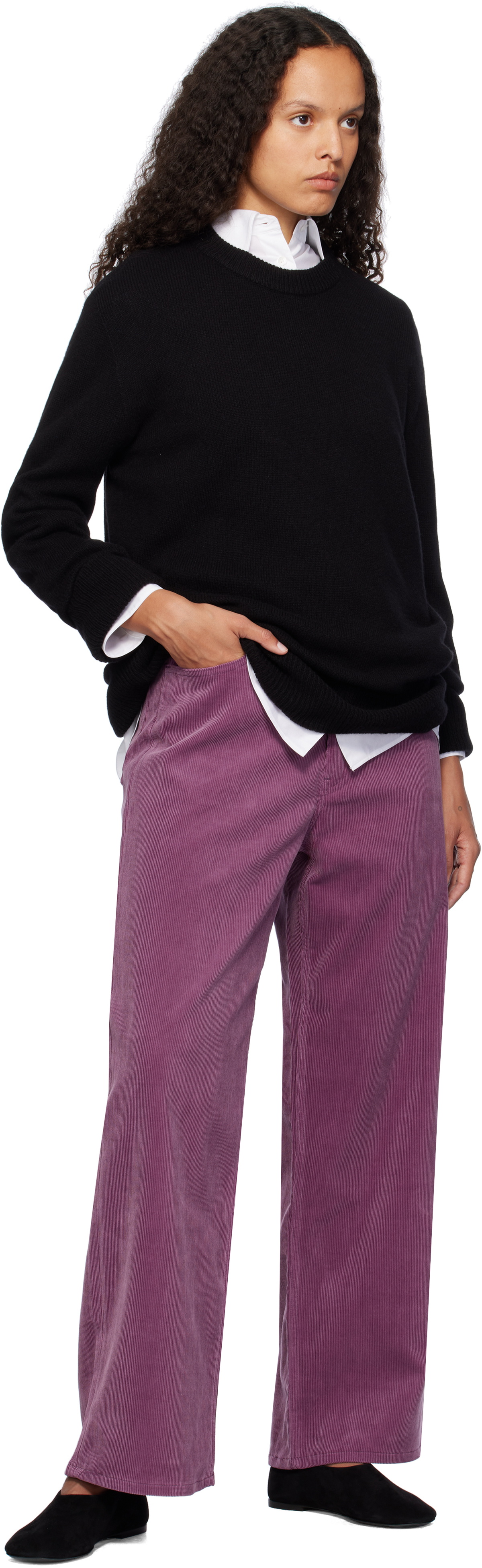 AURALEE Purple Finx Corduroy Trousers Auralee