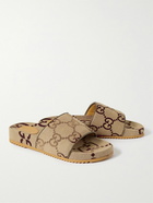 GUCCI - Sideline Monogrammed Canvas Slides - Brown