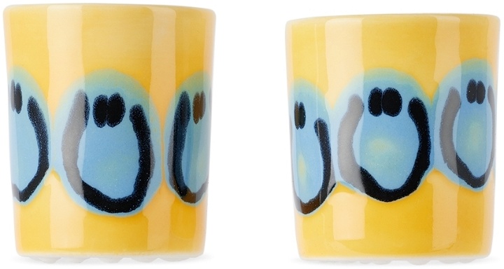 Photo: Carne Bollente Yellow & Blue Frizbee Ceramics Edition Head Zone Cup Set