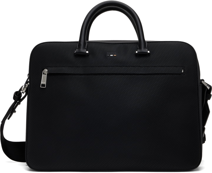 Photo: BOSS Black Embossed Faux-Leather Briefcase