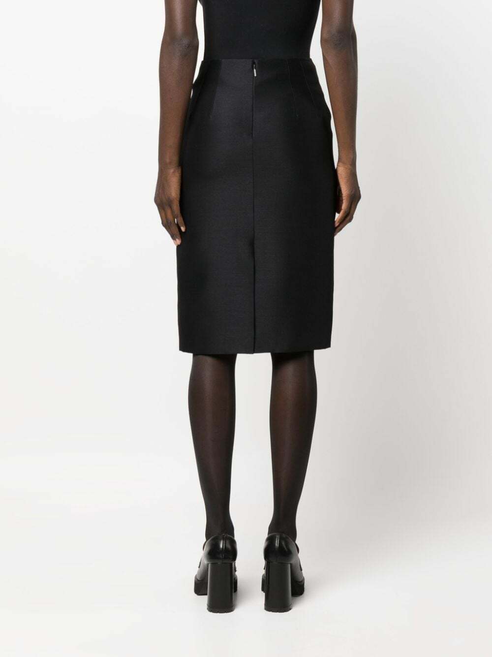 Versace Women's Printed Silk Twill Midi Skirt Gold