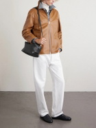 CELINE - Logo-Print Leather Messenger Bag