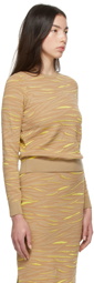 Stella McCartney Beige & Yellow Animal Pattern Crewneck