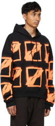 We11done Black & Orange Big Logo All Over Hoodie