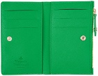 Vivienne Westwood Green Saffiano Slim Flap Card Holder