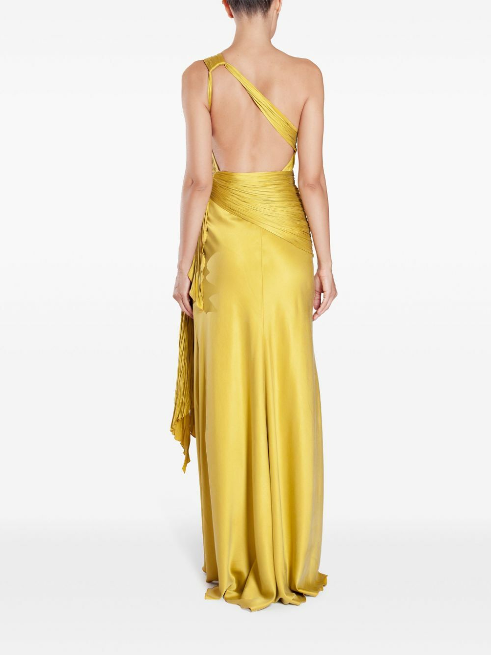 Maria Lucia Hohan Yellow Bliss One-Shoulder Silk Gown Maria